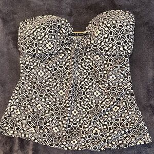 Merona Black and White Geometric Blouse